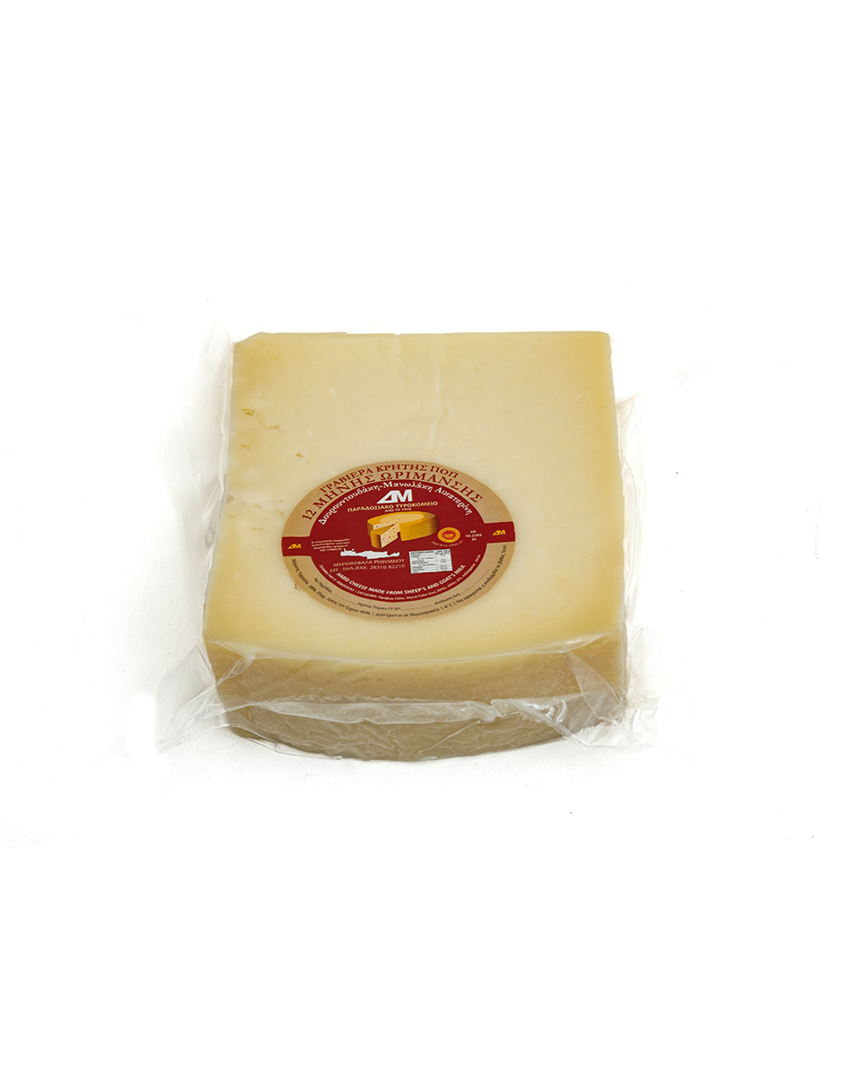 CRETAN GRAVIERA CHEESE PDO 12 MONTH AGING DOUROUNTOUDAKI